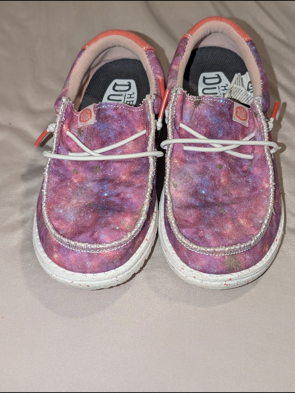 Hey Dude Youth Pink Wally Galaxy Slip-On Sneakers